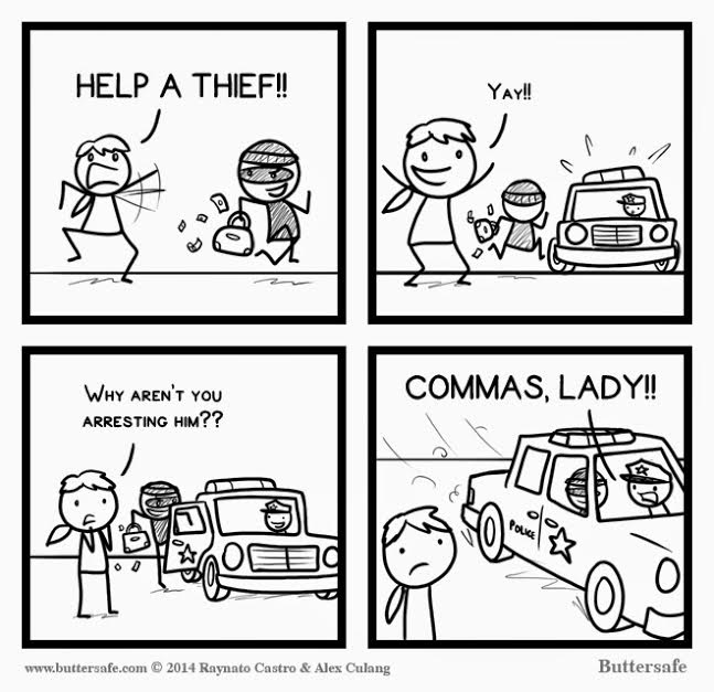 commas, lady
