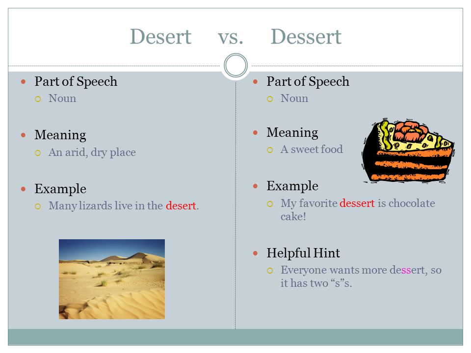 desert vs dessert